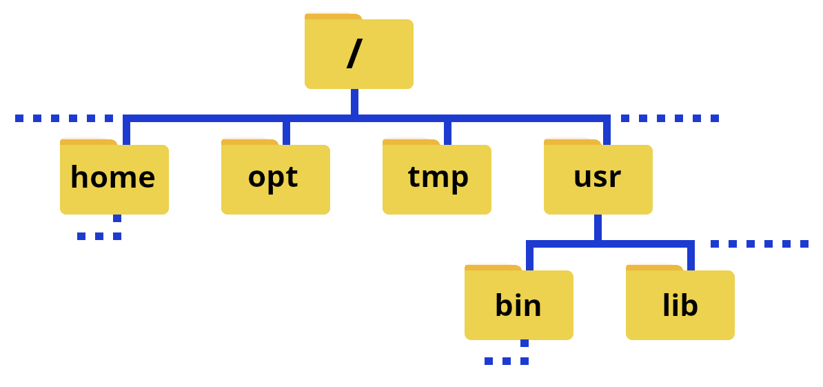 Folders of the file system, Linux