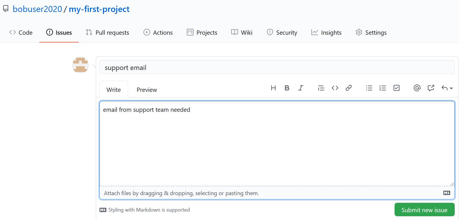 GitHub issue